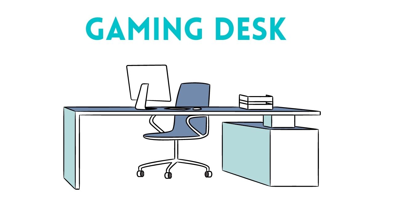 Gaming computer desk for multiple monitors