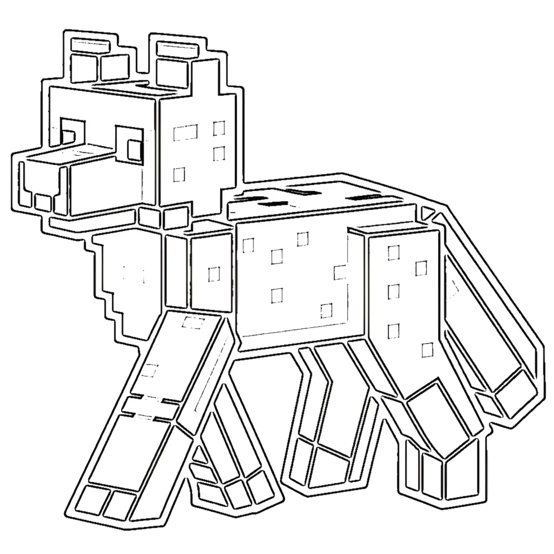 Minecraft wolf coloring page