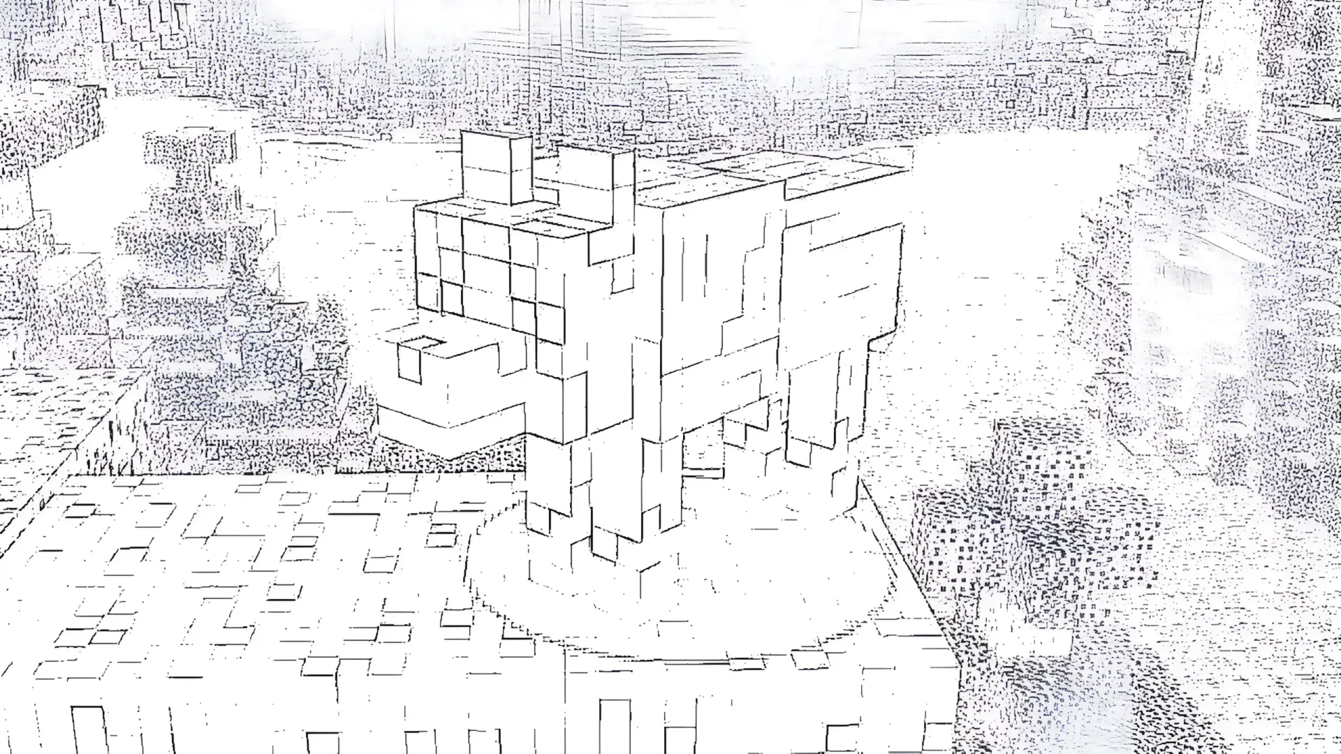 Minecraft standing on cliff coloring page