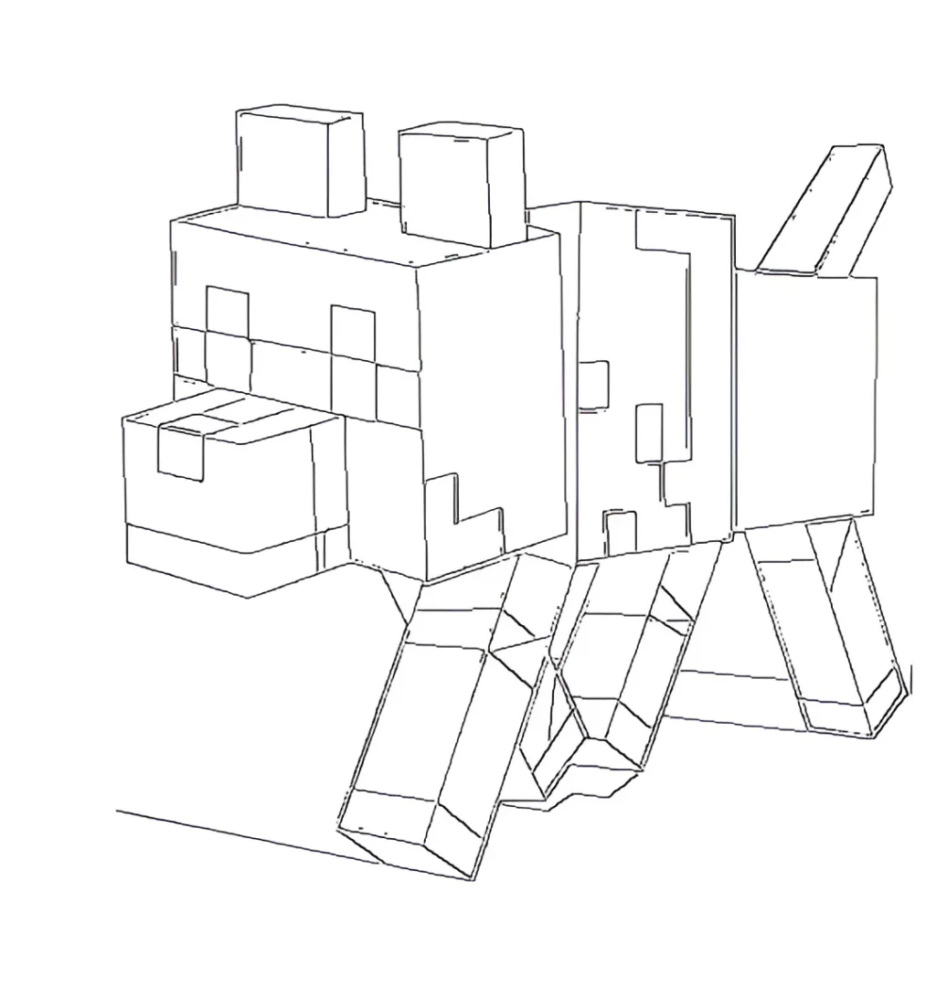 minecraft wolf black and white