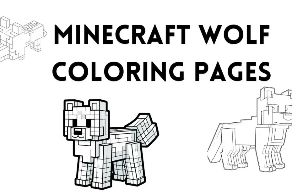 Minecraft wolf coloring pages