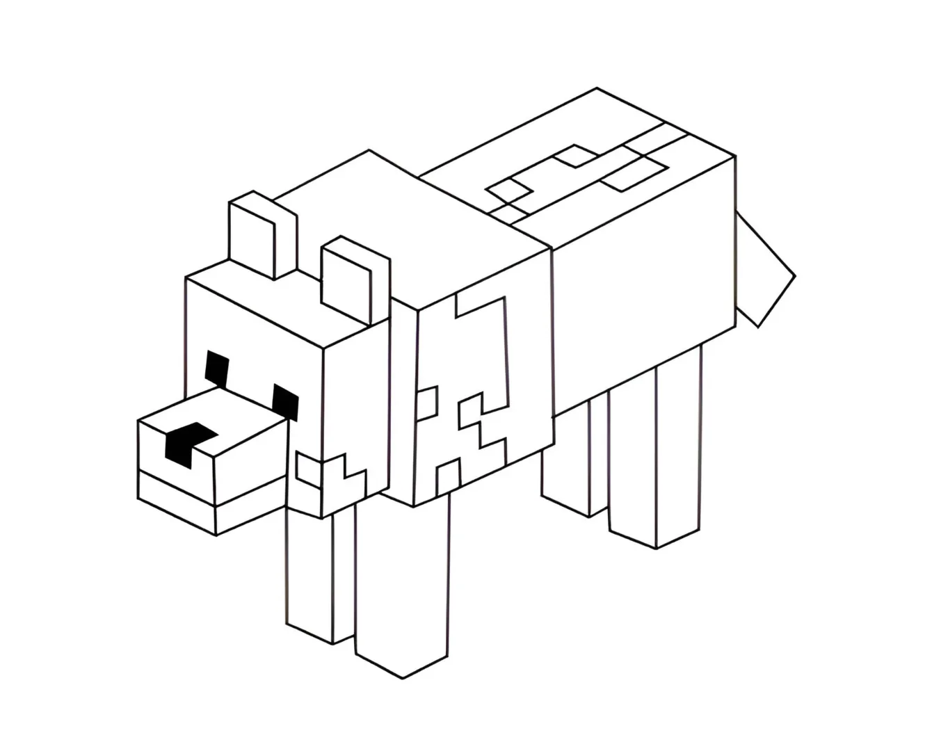 Minecraft wolf coloring page